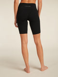 Women's Merino Blend 260 Seamless Rib 8" High Rise Shorts Black - 2