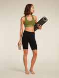 Women's Merino Blend 260 Seamless Rib 8" High Rise Shorts Black - 4