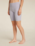 Women's Merino Blend 260 Seamless Rib 8" High Rise Shorts Grey quartz - 1