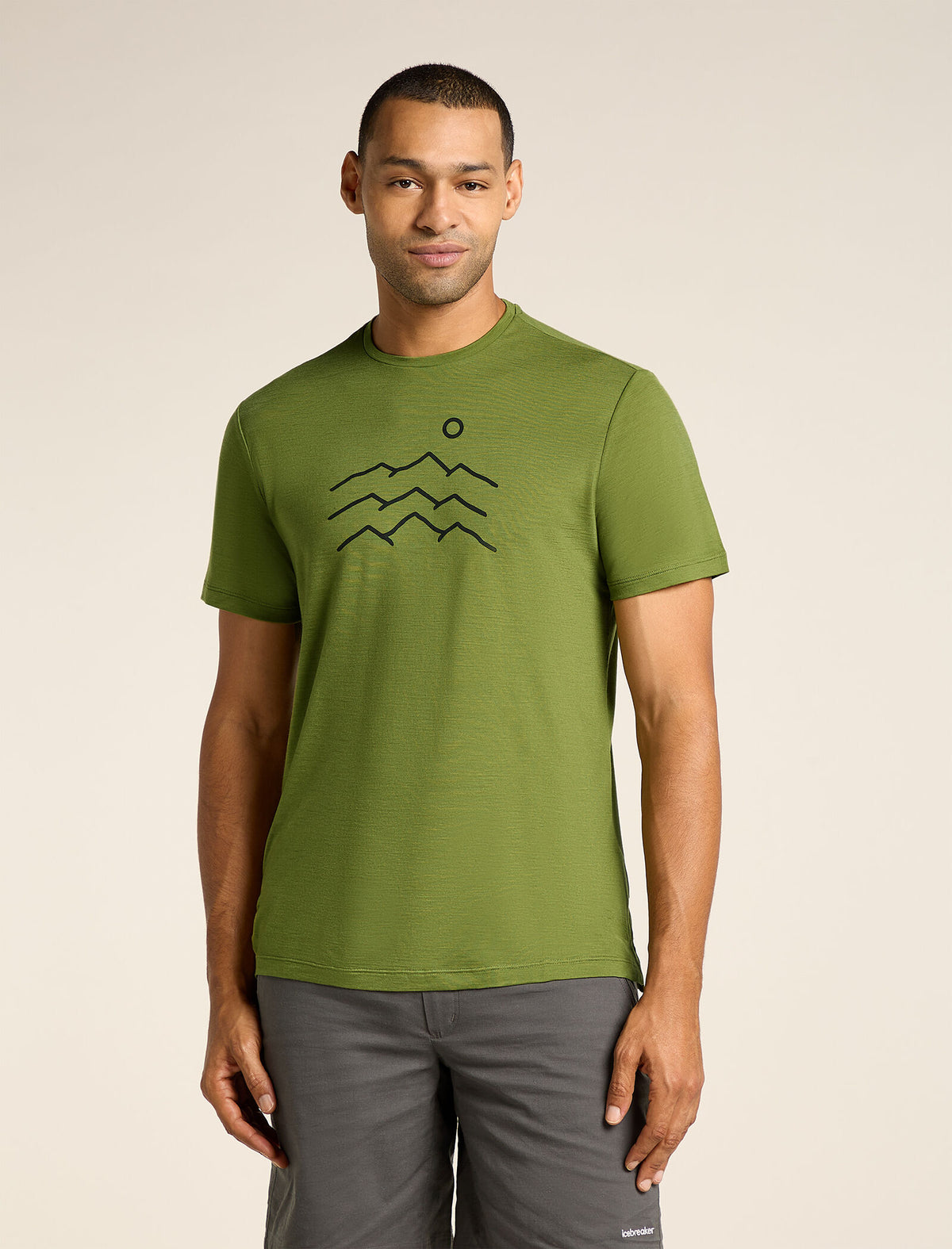Men's Merino Blend 125 Cool-Lite™ Sphere Short Sleeve T-Shirt Across the Peaks Sphagnum - 1