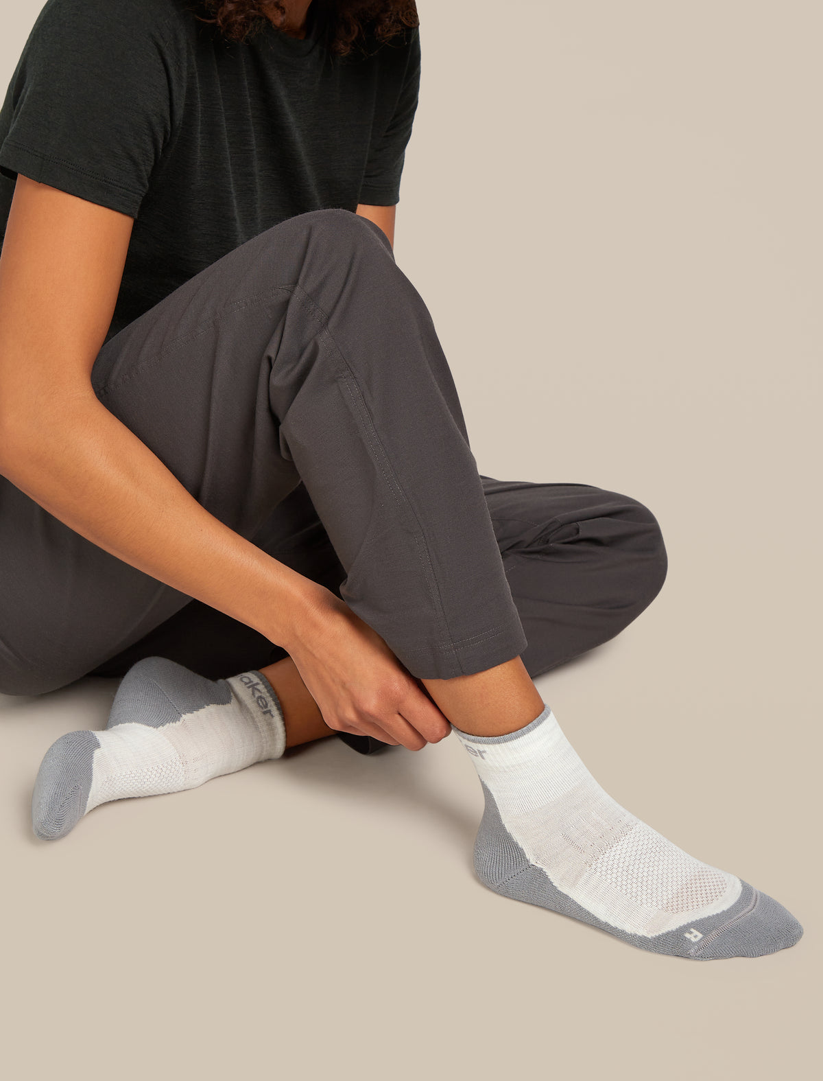 Mini-chaussettes mérinos léger Hike+ Femme Ecru hthr/alloy - 2