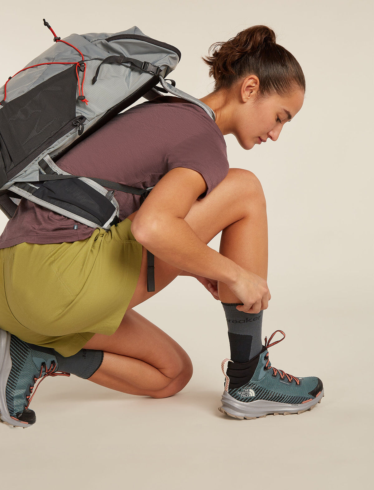 Women's Merino Hike+ Light Crew Socks Obsidian/Black - 1