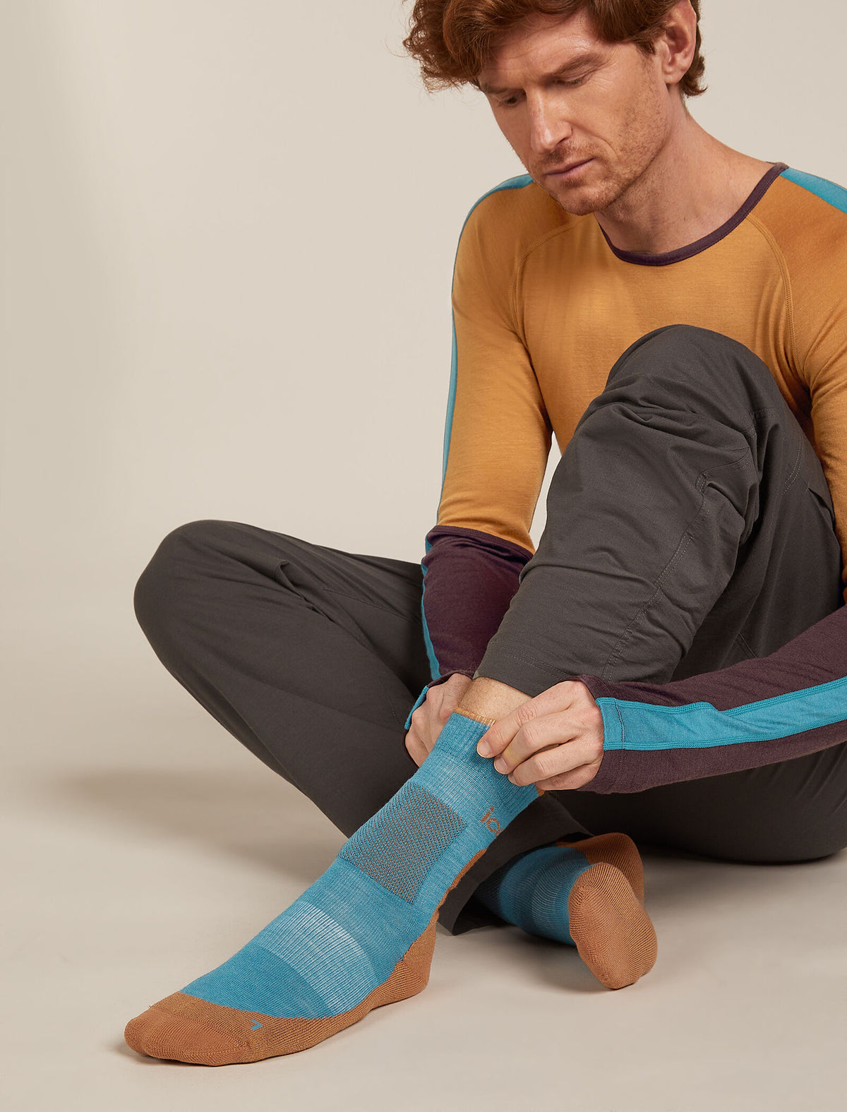 Chaussettes mérinos moyen Hike+ Men's Topaz/Trail - 2