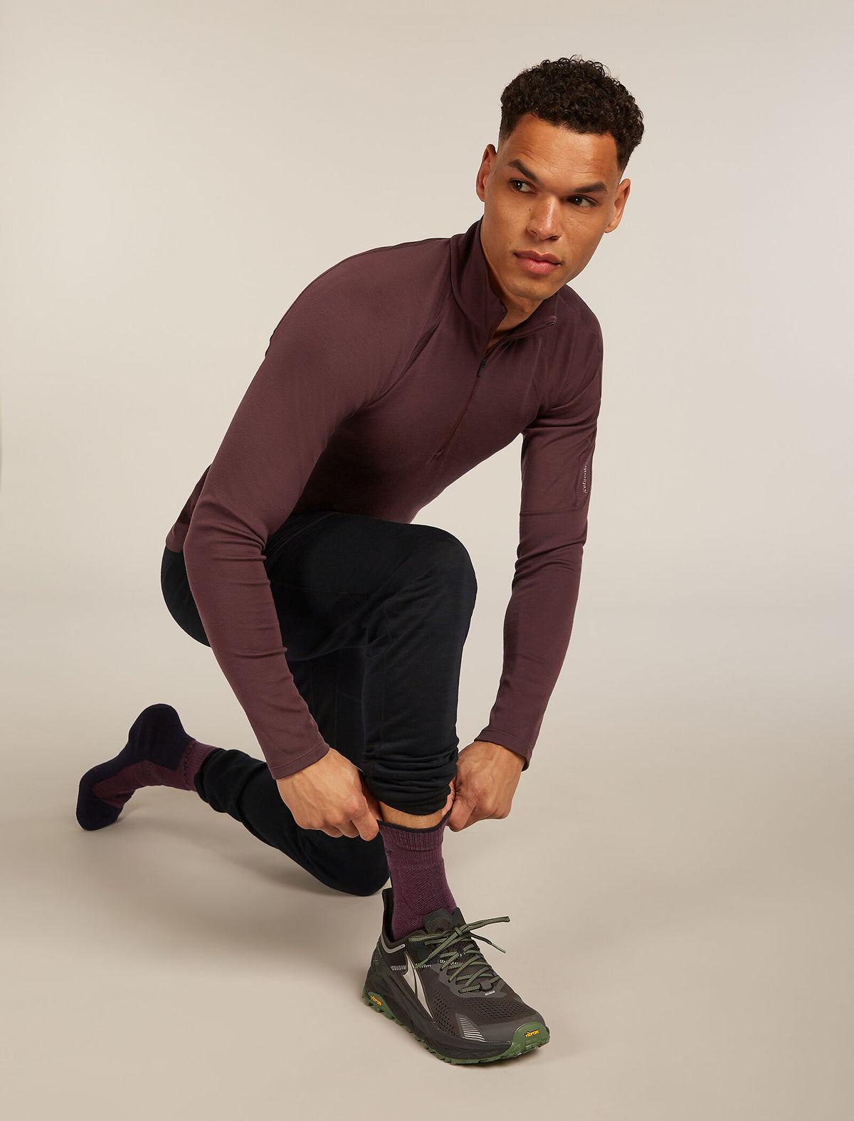 Men's Merino Hike+ Heavy Crew Socks Java/Black - 1