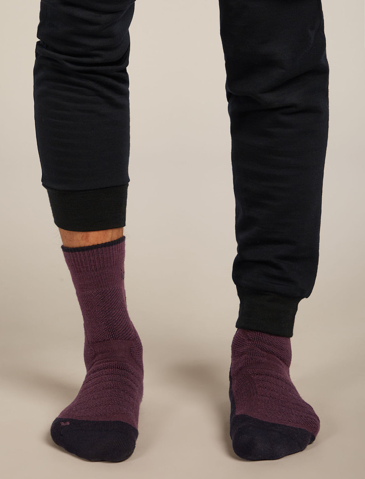 Men's Merino Hike+ Heavy Crew Socks Java/Black - 3
