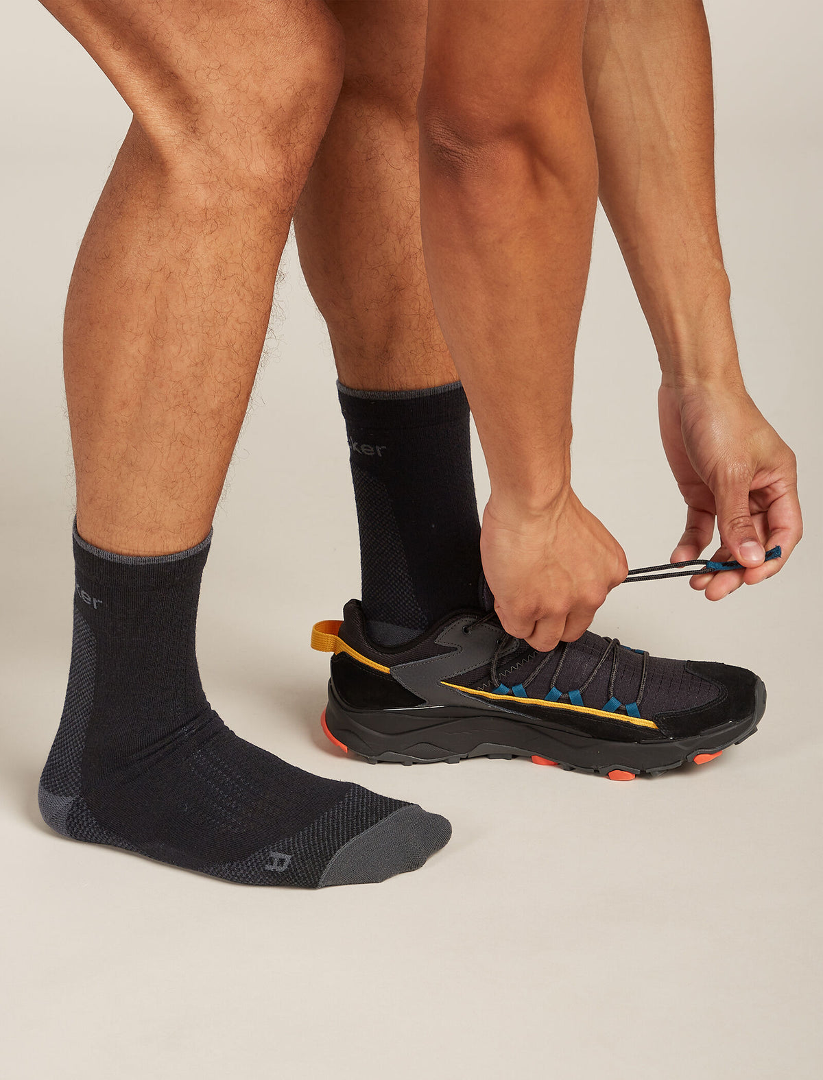 Chaussettes basses mérinos ultra-léger Hike+ Men's Black/Obsidian - 1