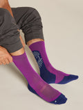 Men's Merino Hike+ Light Crew Socks IB Solar Passion/royal navy - 2