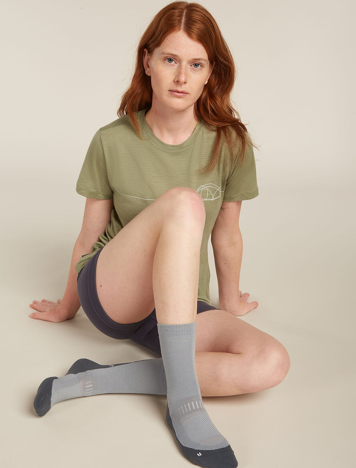Women's Merino Hike+ Light Crew Socks Fresh Fern Alloy/obsidian - 2