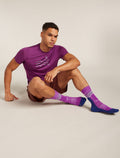 Men's Merino Hike+ Medium Crew Socks Across the Peaks Passion/royal navy - 2