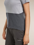 Women's Merino 200 Waffle Elevation Short Sleeve T-Shirt Alloy/Obsidian - 6