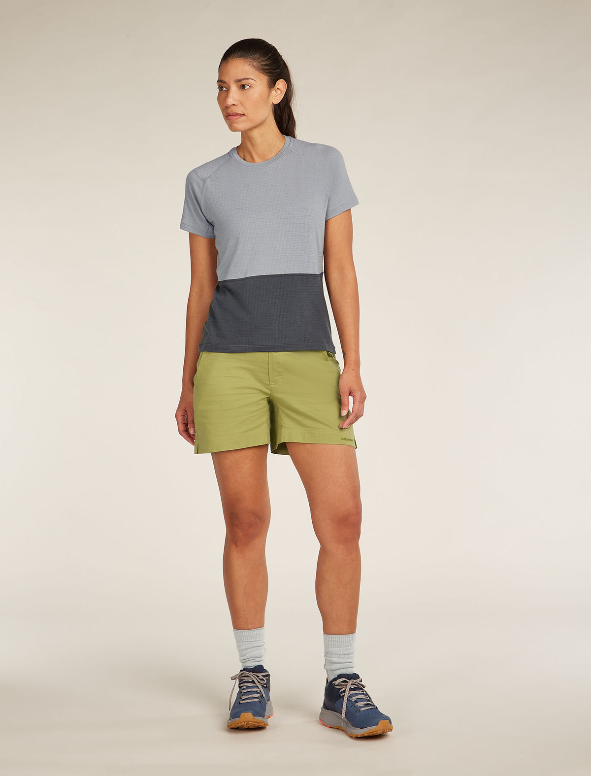 Women's Merino 200 Waffle Elevation Short Sleeve T-Shirt Alloy/obsidian - 3