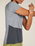 Women's Merino 200 Waffle Elevation Short Sleeve T-Shirt Alloy/obsidian - 6