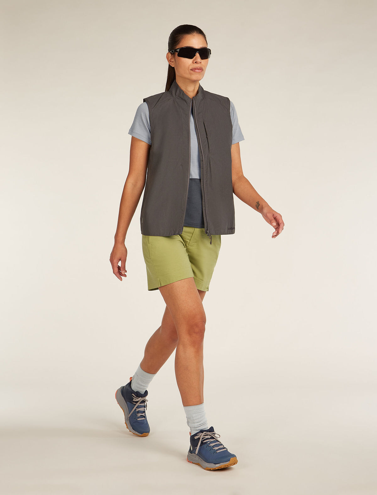 Women's Merino 200 Waffle Elevation Short Sleeve T-Shirt Alloy/obsidian - 4