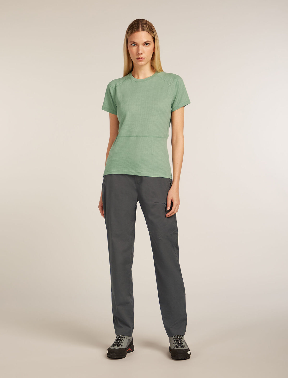 Women's Merino 200 Waffle Elevation Short Sleeve T-Shirt Seaglass - 3