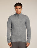 Men's Merino icebreaker Anniversary Original Long Sleeve Half Zip Top Metro Heather - 1
