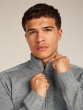 Men's Merino icebreaker Anniversary Original Long Sleeve Half Zip Top Metro Heather - 6