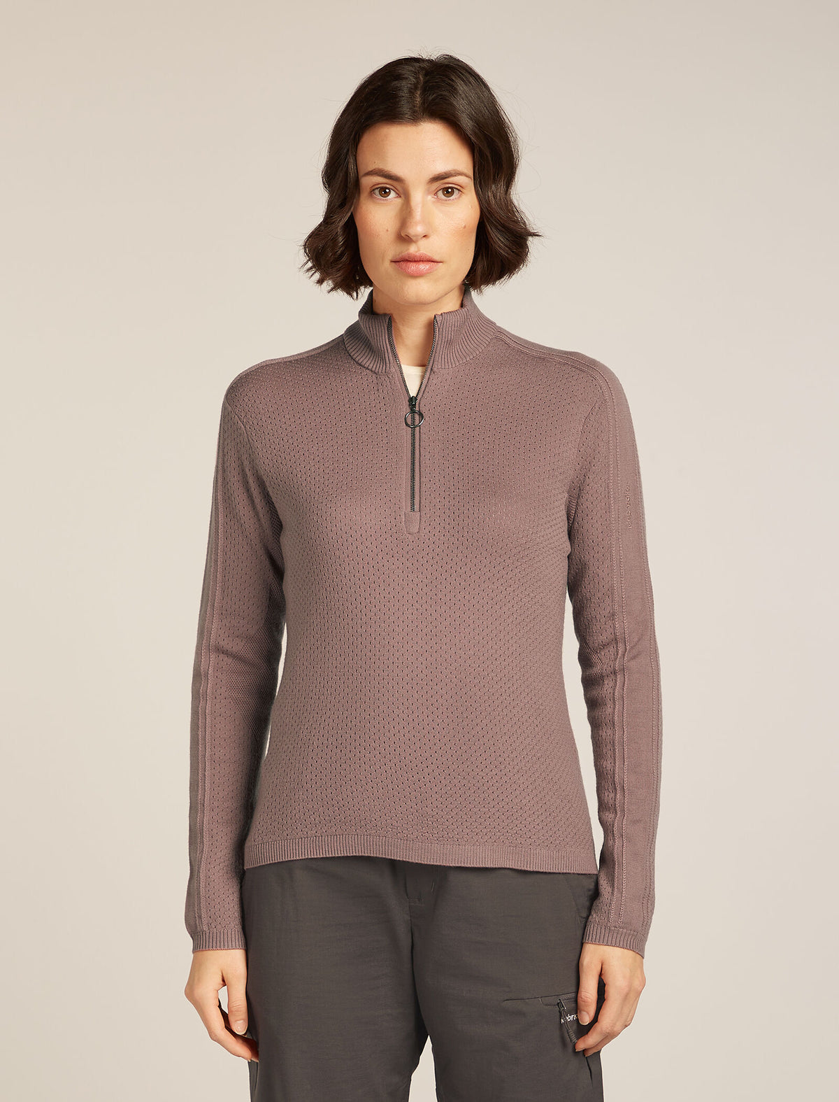 Women's Merino icebreaker Anniversary Original Long Sleeve Half Zip Top Summit - 1