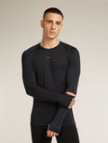Men's Merino Blend 125 ZoneKnit™ Long Sleeve Crewe Thermal Top Black - 1