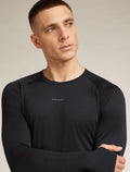 Men's Merino Blend 125 ZoneKnit™ Long Sleeve Crewe Thermal Top Black - 5