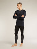 Men's Merino Blend 125 ZoneKnit™ Long Sleeve Crewe Thermal Top Black - 3