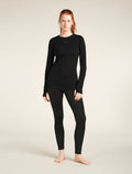 Women's Merino Blend 125 ZoneKnit™ Long Sleeve Crewe Thermal Top Black - 3