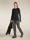 Women's Merino Blend 125 ZoneKnit™ Long Sleeve Crewe Thermal Top Black - 4
