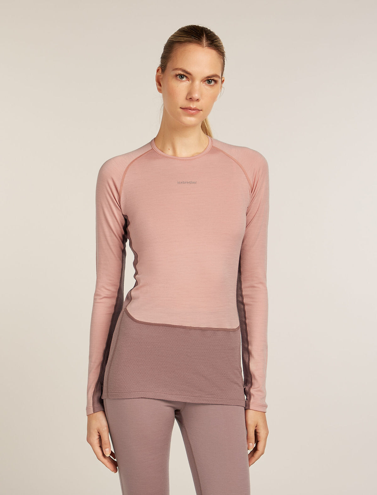 Women's Merino 200 ZoneKnit™ Long Sleeve Crewe Thermal Top Summit/Blush - 1