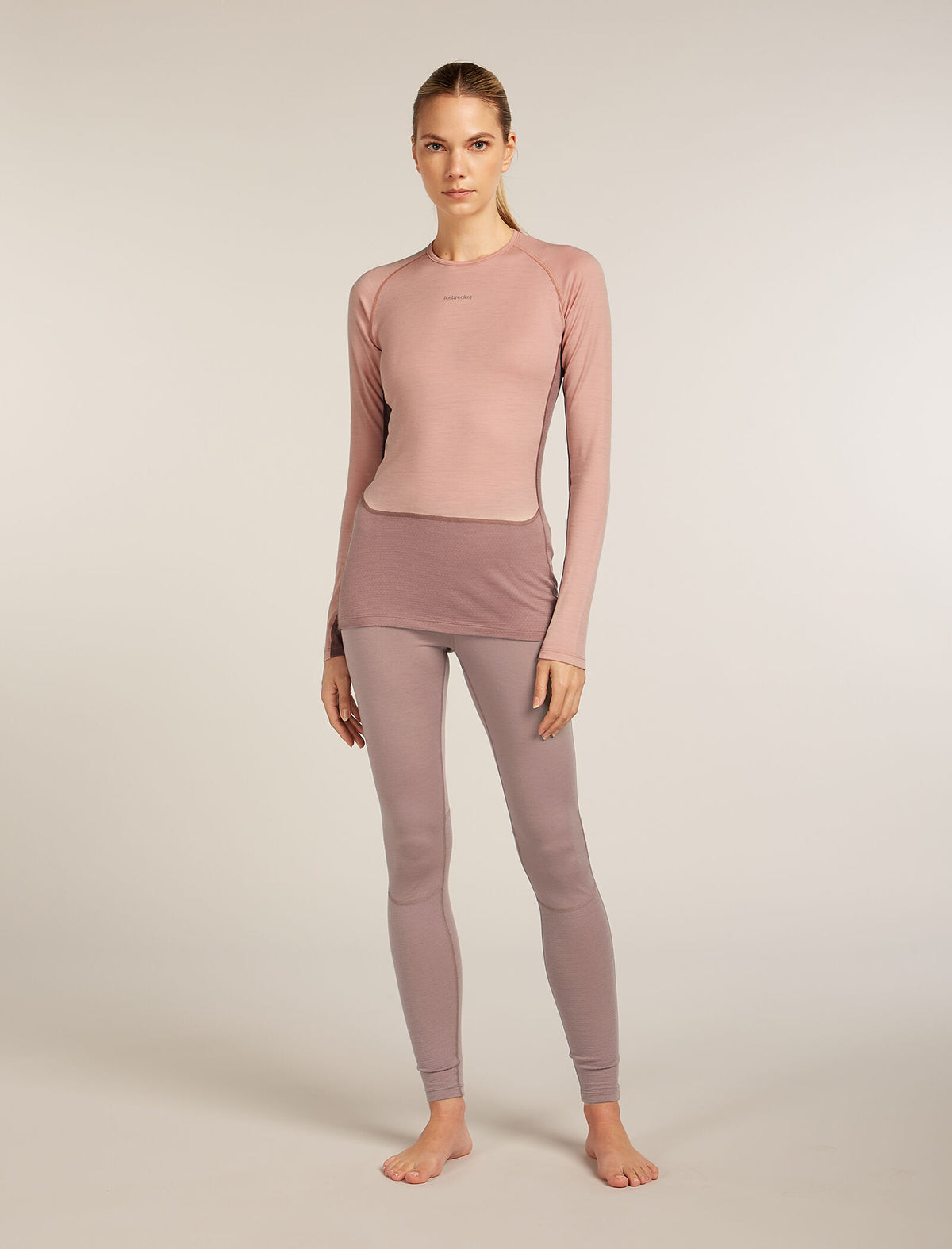 Women's Merino 200 ZoneKnit™ Long Sleeve Crewe Thermal Top Summit/Blush - 3