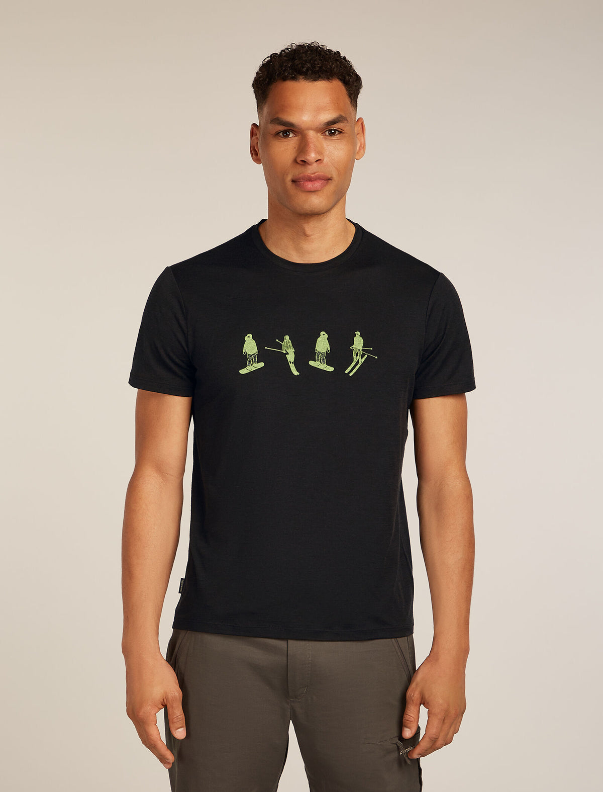 Men's Merino 150 Tech Lite Short Sleeve T-Shirt Snow Day Black - 1