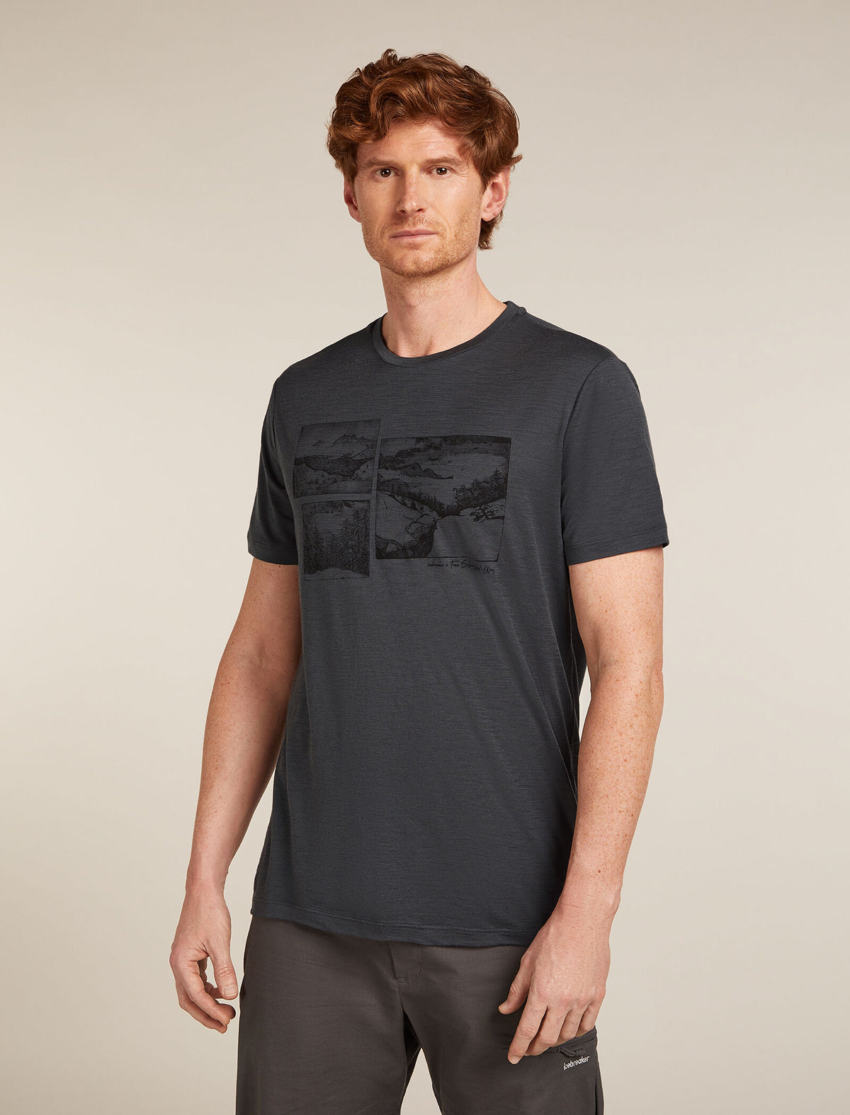 T-shirt à manches courtes Tech Lite Merino 150 The Climb Men's Obsidian - 1