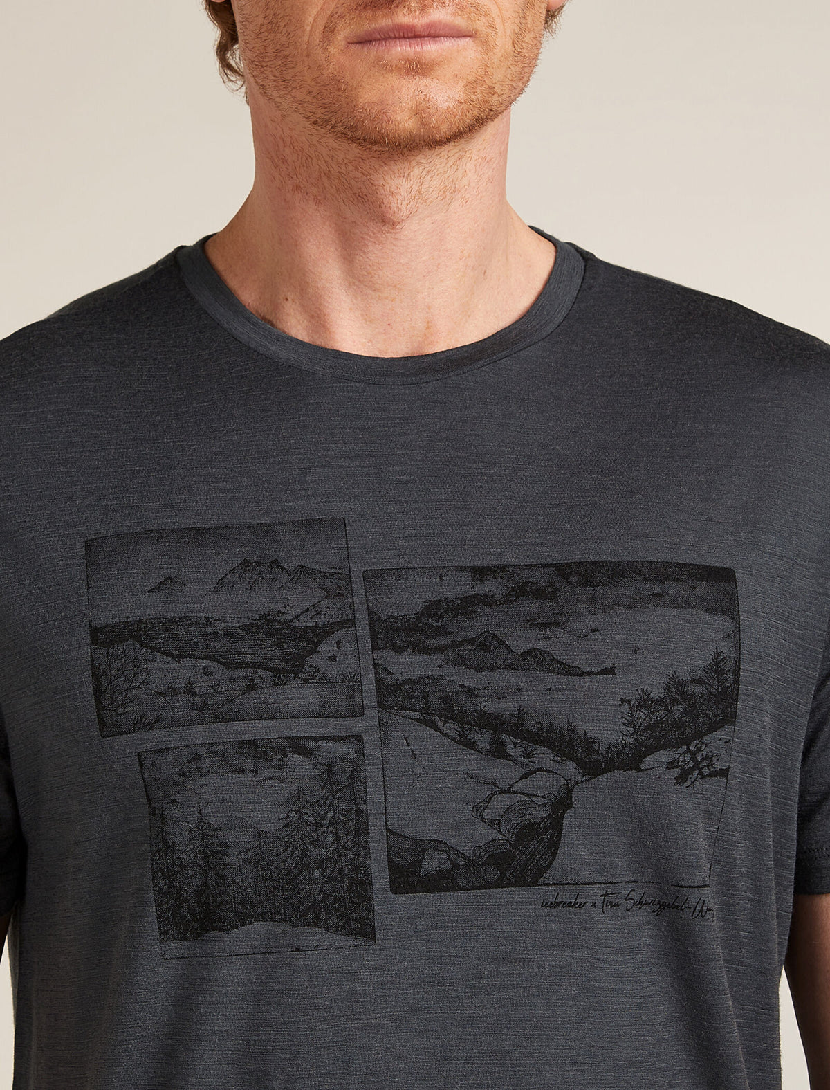 T-shirt à manches courtes Tech Lite Merino 150 The Climb Men's Obsidian - 5
