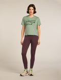 Women's Merino 150 Tech Lite Short Sleeve Crop T-Shirt The Climb Seaglass - 3