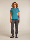Women's Merino 150 Tech Lite Short Sleeve T-Shirt IB Wordmark Topaz - 3
