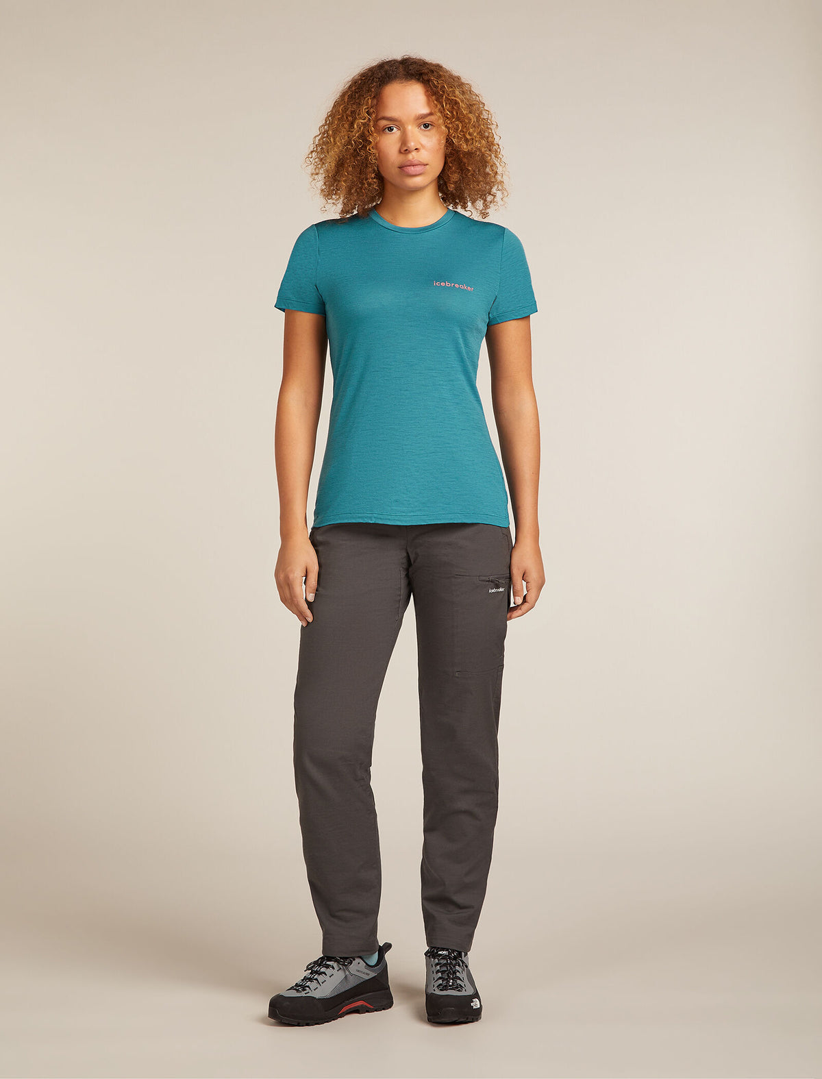 Women's Merino 150 Tech Lite Short Sleeve T-Shirt IB Wordmark Topaz - 3