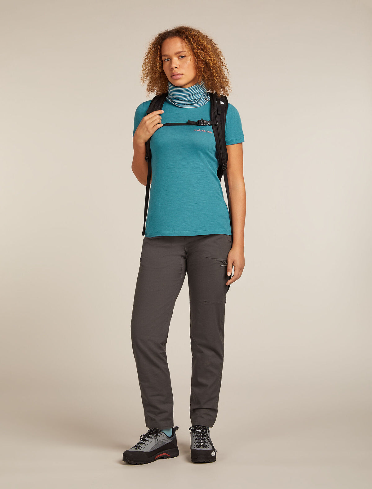 Women's Merino 150 Tech Lite Short Sleeve T-Shirt IB Wordmark Topaz - 4