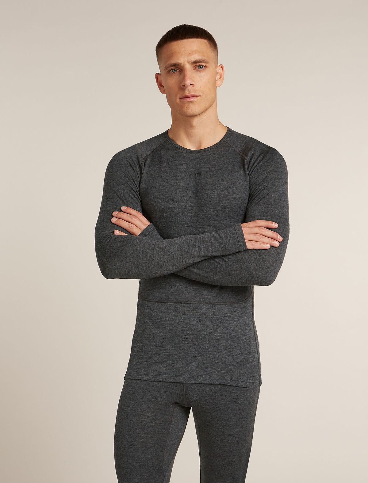 Men's Merino 260 ZoneKnit™ Long Sleeve Crewe Thermal Top Jet Heather - 1