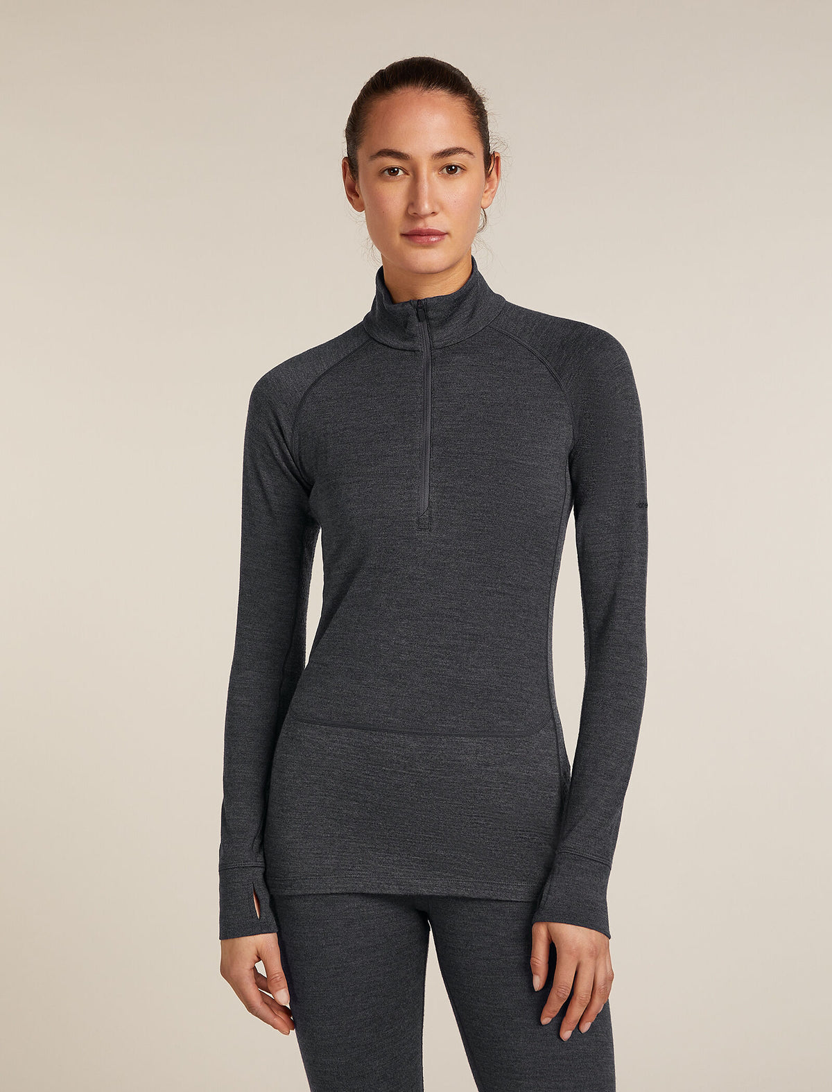 Women's Merino 260 ZoneKnit™ Long Sleeve Half Zip Thermal Top Jet Heather - 1