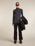 Women's Merino 260 ZoneKnit™ Long Sleeve Half Zip Thermal Top Jet Heather - 4