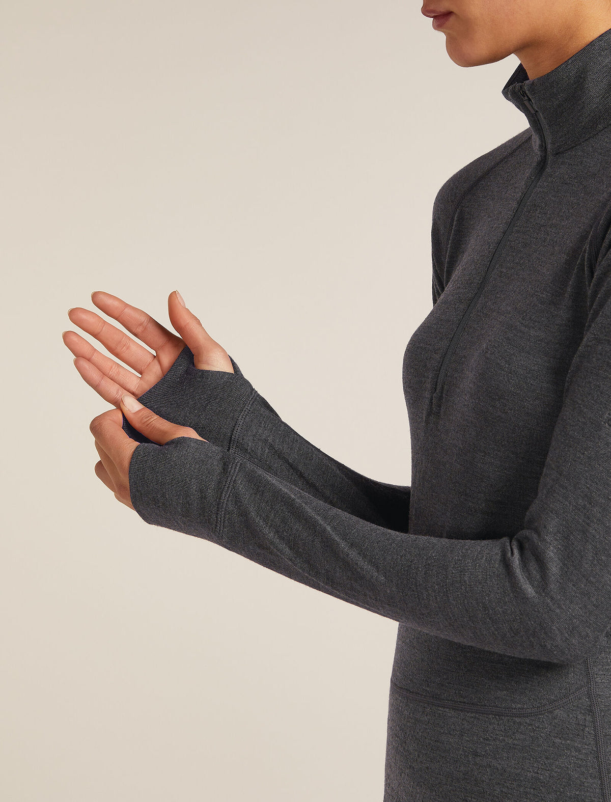 Women's Merino 260 ZoneKnit™ Long Sleeve Half Zip Thermal Top Jet Heather - 6