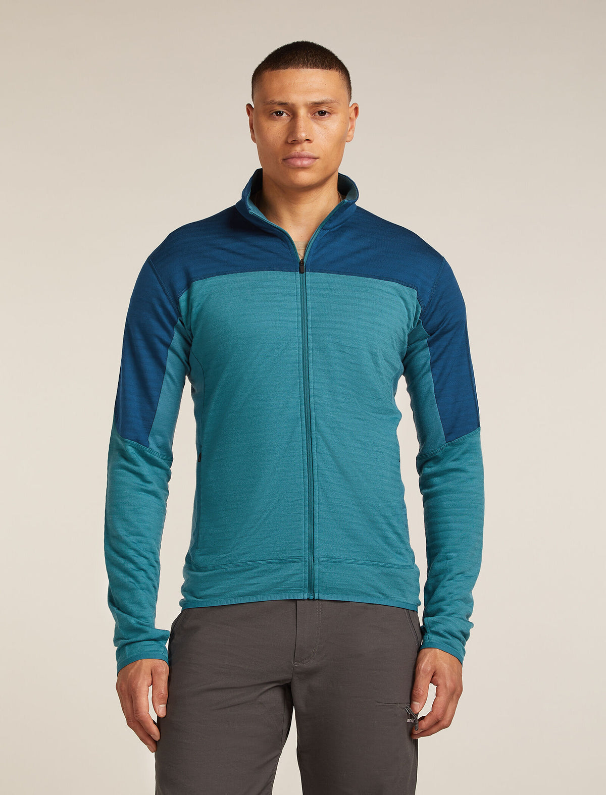 Veste zippée à manches longues Descender RealFleece™ 300 en mélange de mérinos Men's Topaz/Atlantis - 1