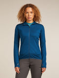 Women's Merino Blend 300 RealFleece™ Descender Long Sleeve Zip Jacket Atlantis - 1