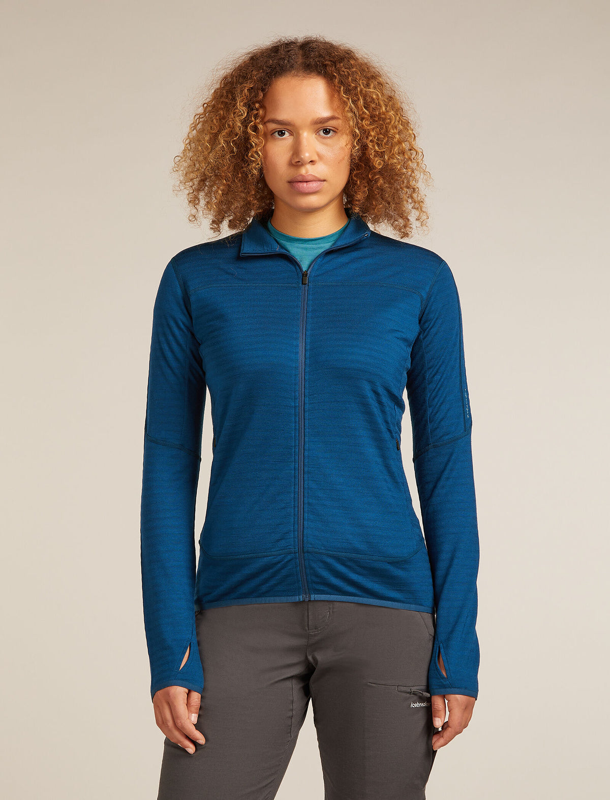 Women's Merino Blend 300 RealFleece™ Descender Long Sleeve Zip Jacket Atlantis - 1