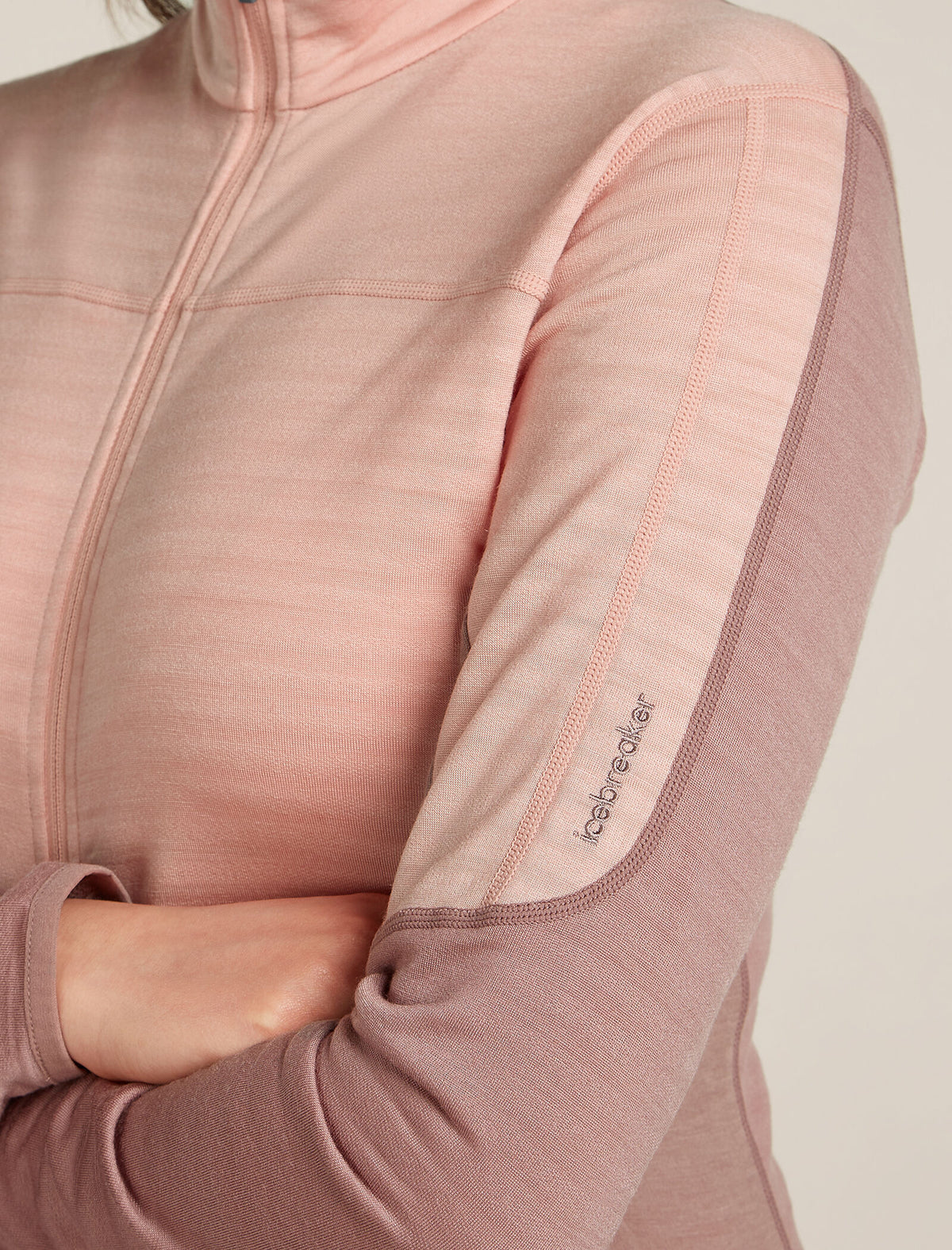 Women's Merino Blend 300 RealFleece™ Descender Long Sleeve Zip Jacket Summit/Blush - 5
