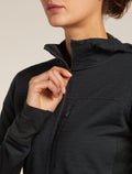 Women's Merino Blend 300 RealFleece™ Descender Long Sleeve Zip Hoodie Black - 7
