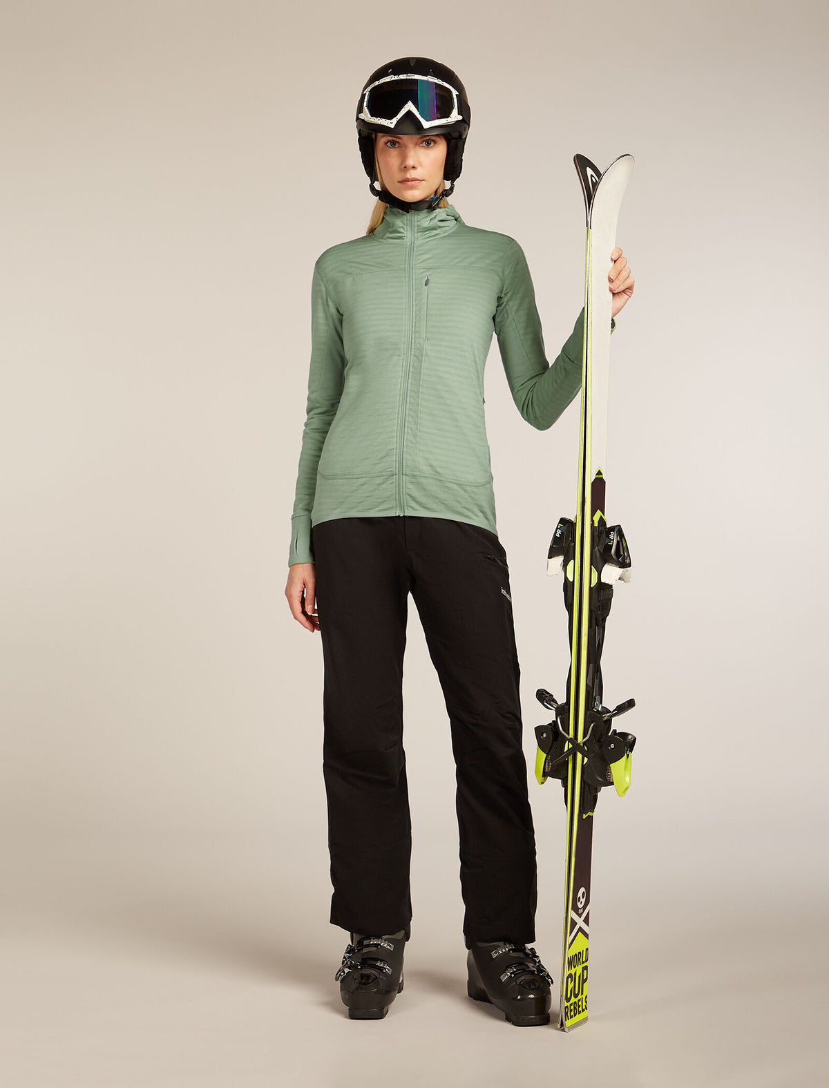 Women's Merino Blend 300 RealFleece™ Descender Long Sleeve Zip Hoodie Seaglass - 4