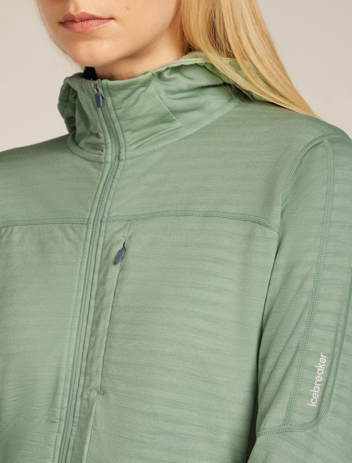 Women's Merino Blend 300 RealFleece™ Descender Long Sleeve Zip Hoodie Seaglass - 5