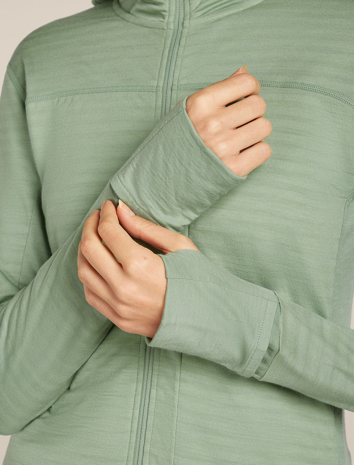 Women's Merino Blend 300 RealFleece™ Descender Long Sleeve Zip Hoodie Seaglass - 6