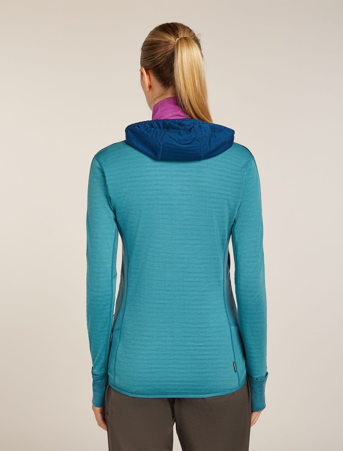 Women's Merino Blend 300 RealFleece™ Descender Long Sleeve Zip Hoodie Topaz/Atlantis - 2