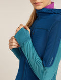 Women's Merino Blend 300 RealFleece™ Descender Long Sleeve Zip Hoodie Topaz/Atlantis - 5