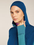 Women's Merino Blend 300 RealFleece™ Descender Long Sleeve Zip Hoodie Topaz/Atlantis - 8